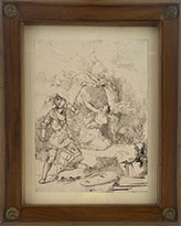 UNIDENTIFIED CHIVALRIC SUBJECT. A WARRIOR AND A MAIDEN IN A FOREST.